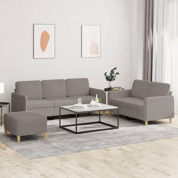 Maison Exclusive – 3-dielna sedacia súprava s vankúšmi, látka v odtieni taupe