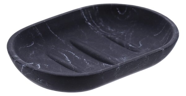 Miska na mydlo Everist Black Marble, čierna