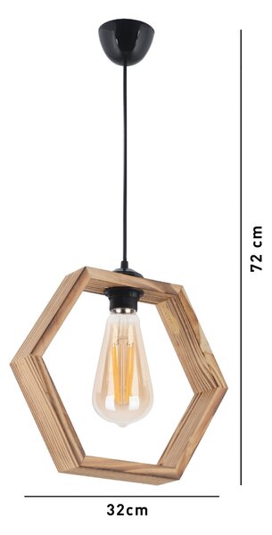 Opviq Závesný luster Hexagon hnedý