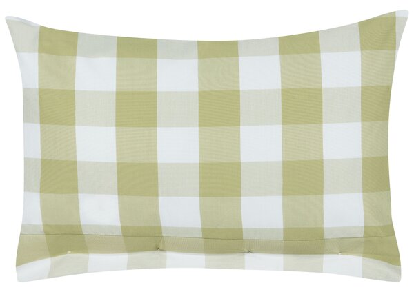 Dekoratívny vankúš zelená látka 40 x 60 cm károvaný vzor štýl chaty textil doplnky