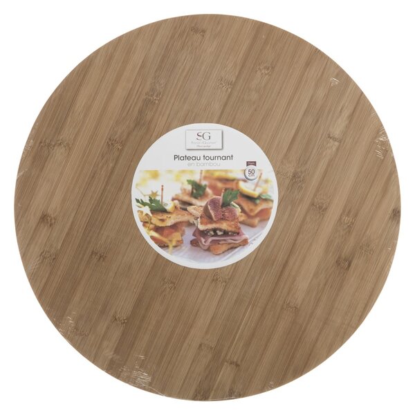 Drevený otočný servírovací podnos Bam, (fi) 50 cm BS