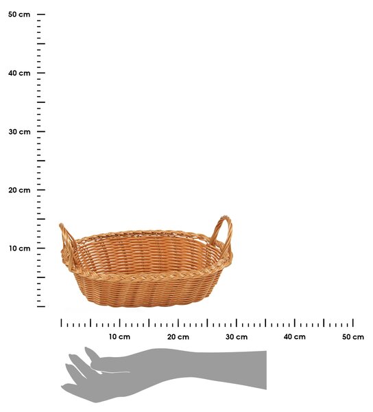 Kesper Plastový oválny košík RONNY 29x18 cm hnedý