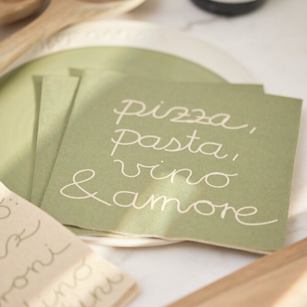 Papierové servítky Pizza, Pasta, Vino & Amore – 20 ks