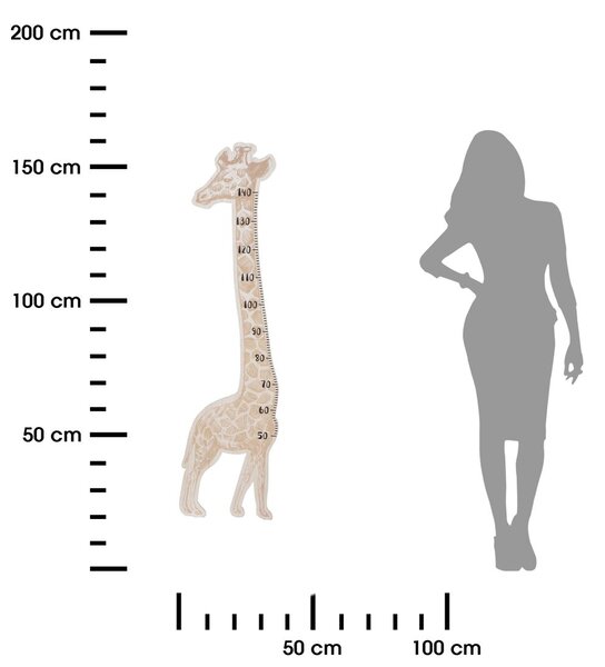 Detská drevená dekorácia na stenu Giraffe 36x140 cm
