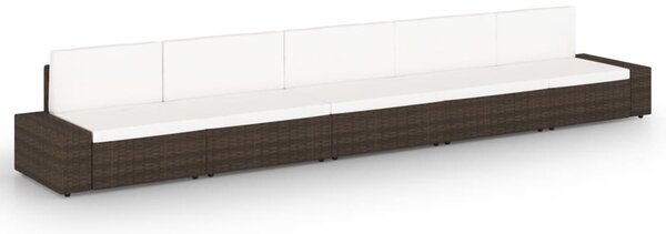 Maison Exclusive – 5-dielna záhradná súprava s vankúšmi, hnedá, polyratan