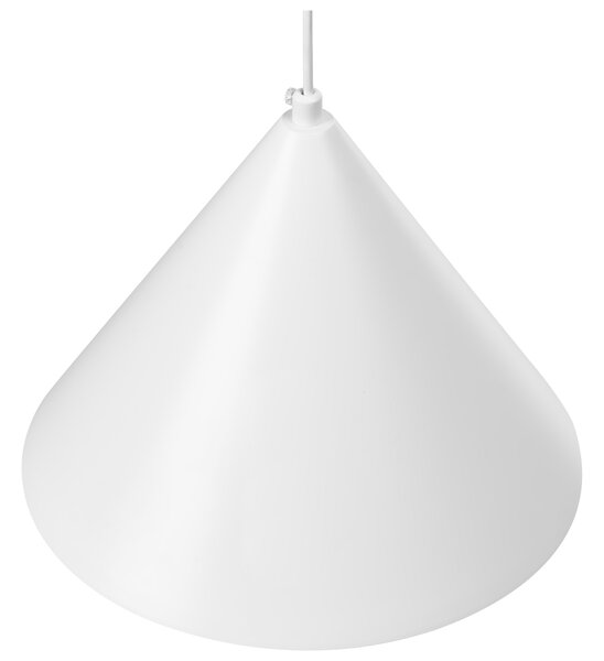 Závesná lampa biela kov železo visiace svietidlo s tienidlom moderná obývacia izba jedáleň spálňa