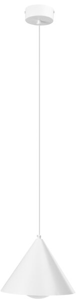 Závesná lampa biela kov železo visiace svietidlo s tienidlom moderná obývacia izba jedáleň spálňa