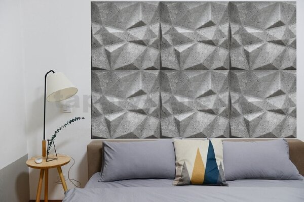 Stropné panely 3D XPS 0041, rozmer 50 cm x 50 cm, DIAMANT svetlo sivý, IMPOL TRADE