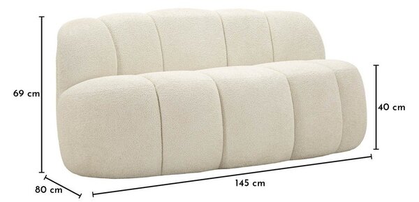 Biela pohovka z textílie buklé 145 cm Ball – Mauro Ferretti