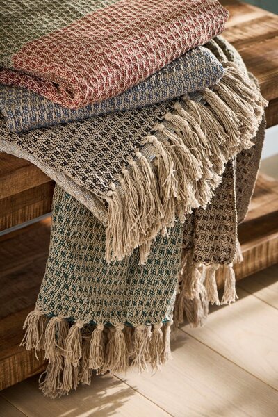 Bavlnený prehoz Natural Pattern Stripe 130 × 160 cm