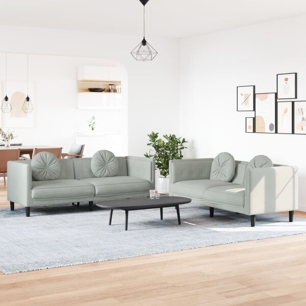 Maison Exclusive – 2-dielna sedacia súprava s vankúšmi, svetlosivý zamat