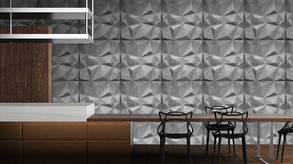 Stropné panely 3D XPS 0042, rozmer 50 cm x 50 cm, DIAMANT tmavo sivý, IMPOL TRADE
