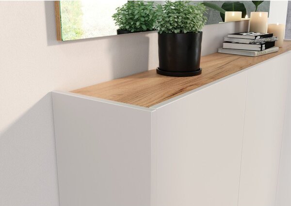 Krémová skrinka v dekore duba 138x87x25 cm Libbiano – Germania