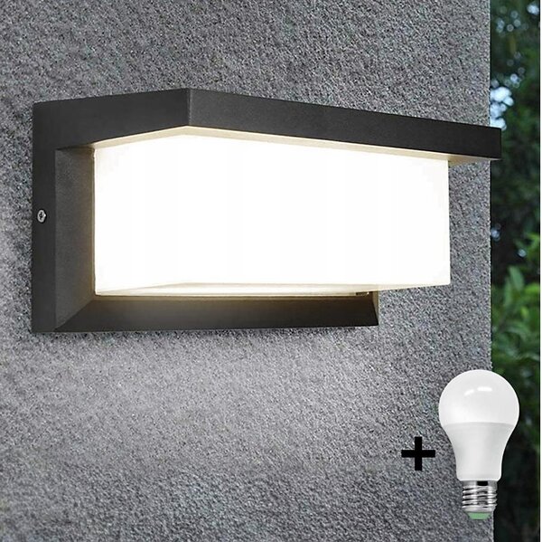 LED Vonkajšie svietidlo so žiarovkou so senzorom súmraku NEELY 1xE27/9W/230V IP54