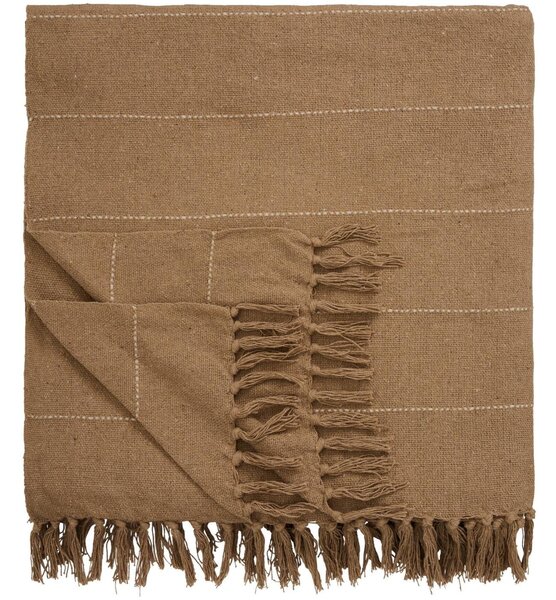 Bavlnený prehoz Double Brown Thin Stripes 240 × 240 cm