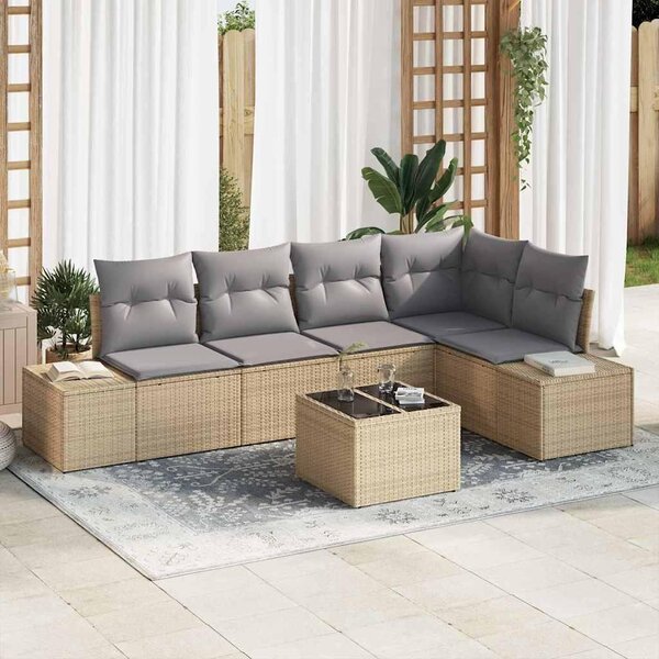 Maison Exclusive - Záhradný nábytok s úložným priestorom Béžová a svetlošedá Poly-rattan