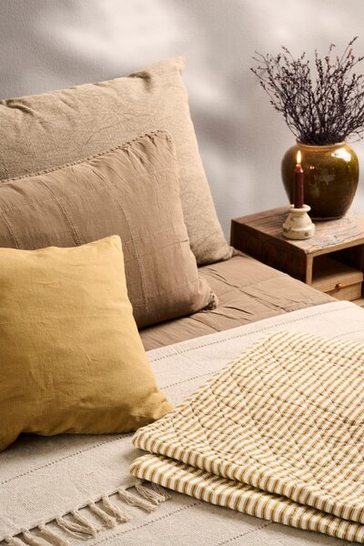Bavlnený prehoz Double Cream Thin Stripes 240 × 240 cm