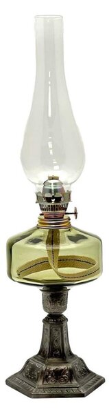 Petrolejová lampa LUDMILA 42 cm lesná zelená