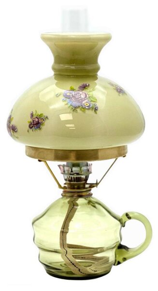 Petrolejová lampa KLÁRA 34 cm lesná zelená