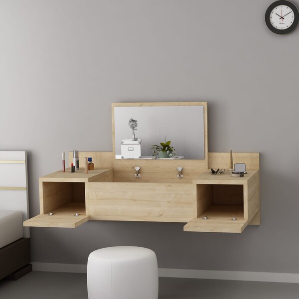 Kalune Design Závesný toaletný stolík Esmé dub prírodný