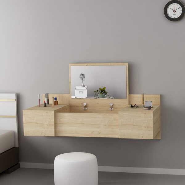 Kalune Design Závesný toaletný stolík Esmé dub prírodný
