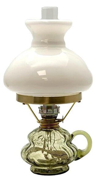 Petrolejová lampa ANNA 33 cm lesná zelená veľká krakle
