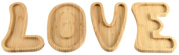 Drevená servírovacia miska Love 20x15 cm sada 4ks
