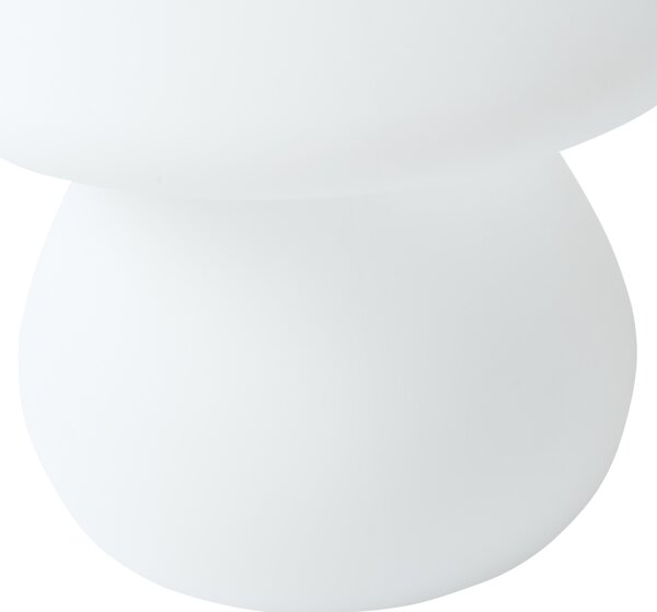 Vonkajšia stolová LED lampa biela syntetický materiál tvar hríbika IP54 vodoodolné s diaľkovým ovládaním záhradné osvetlenie