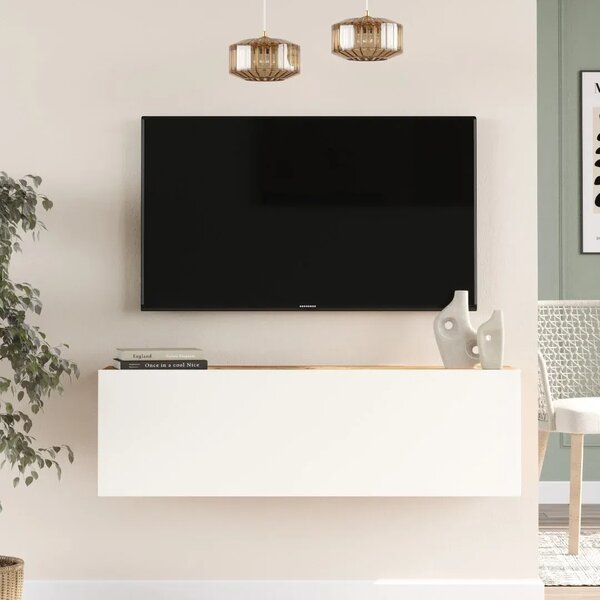 Závesný TV stolík Houseland Fullio borovica Atlantic/biela