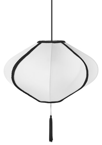 Závesná lampa biela nylon látkové tienidlo osvetlenie moderný štýl obývacia izba
