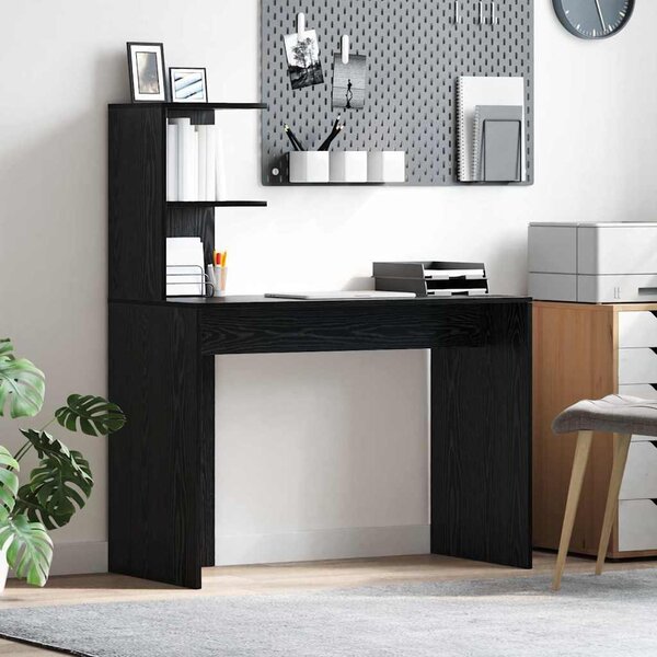Maison Exclusive – písací stôl, čierna farba, vzhľad dubového dreva, materiál: drevotrieska