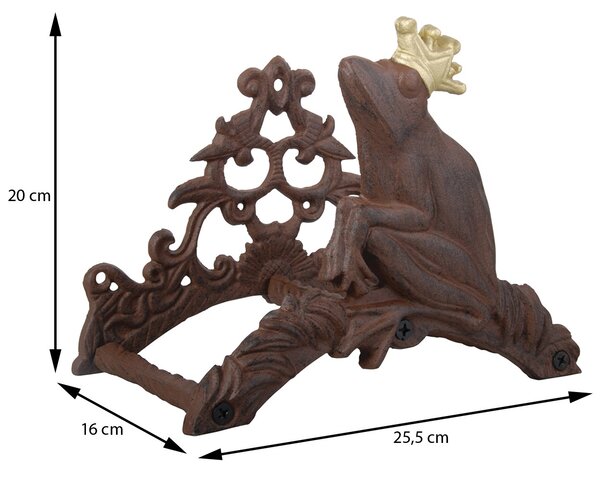 Liatinový nástenný držiak na záhradnú hadicu Frog, 25,5x20 cm, hnedá