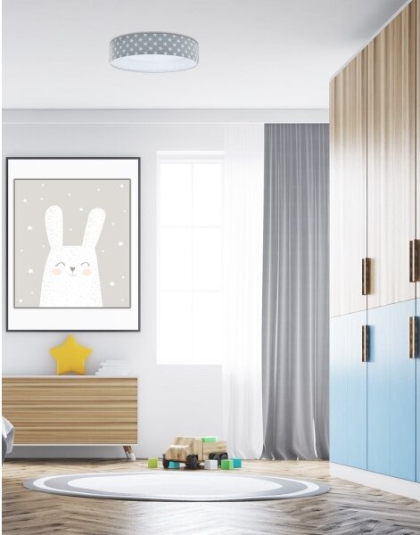 LED Stmievateľné svietidlo GALAXY KIDS LED/24W/230V hviezdičky šedá/biela + DO