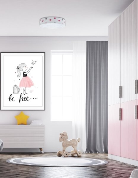 LED Stmievateľné svietidlo GALAXY KIDS LED/24W/230V hviezdičky biela/ružová/šedá +DO