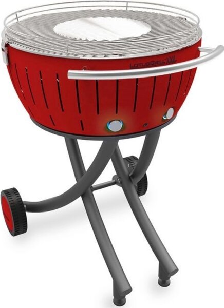 LotusGrill XXL (G600) záhradný gril 21,8 kg, ohnivo červený s pripojením USB