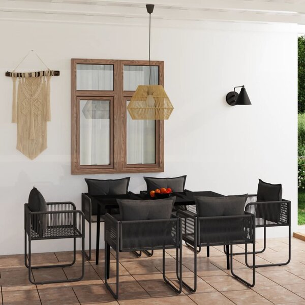 Maison Exclusive – 7-dielna záhradná jedálenská súprava, čierna