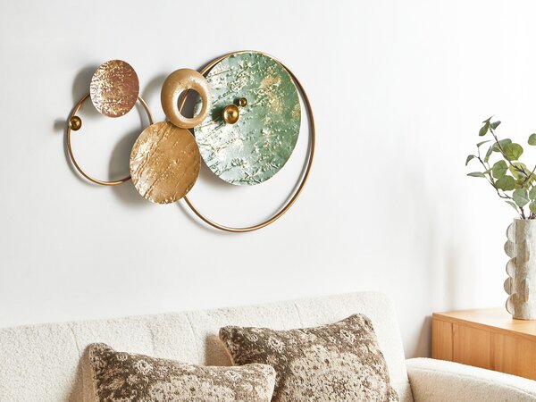 Nástenná dekorácia zlatá železná kovová geometrický tvar abstraktný motív glamour moderný dizajn
