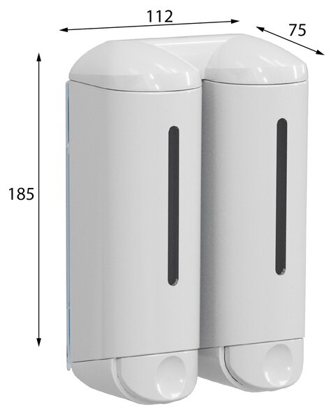 MARPLAST MARPLAST, SHOWER MEDIUM dvojitý dávkovač tekutého mydla 2x250ml, biela, A94801