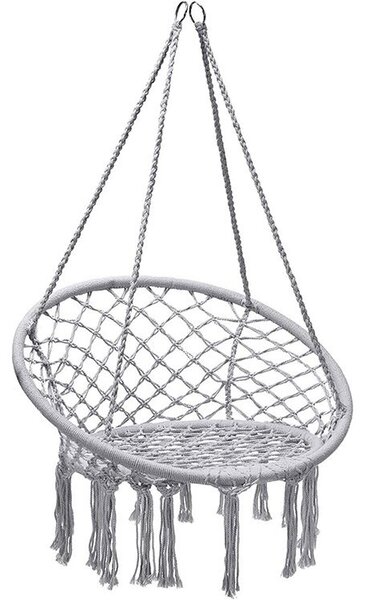 Verk 27127 Závesné kreslo so strapcami 120 kg, 60 cm, sivé