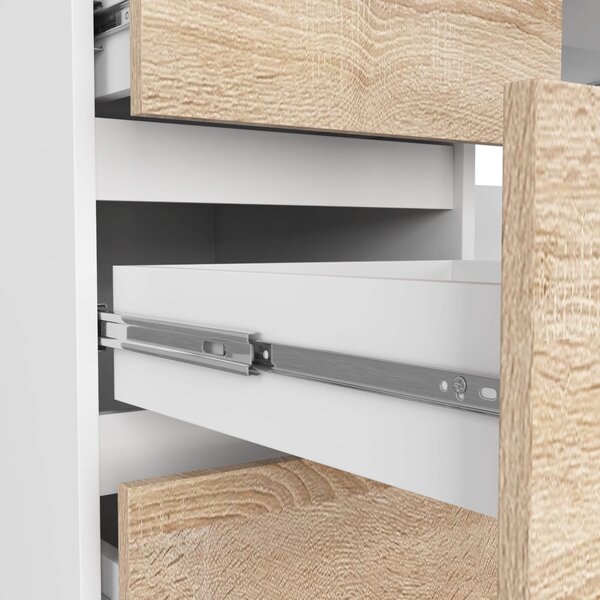 Ak furniture Písací stôl A-11 135 cm biely/dub sonoma