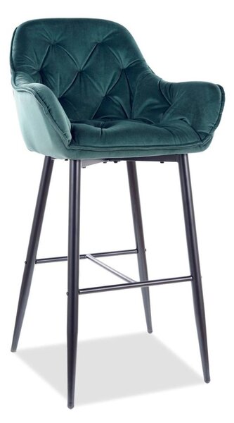 SIGNAL Barová stolička Signal CHERRY H-1 čierny mat/zelená bluvel 78