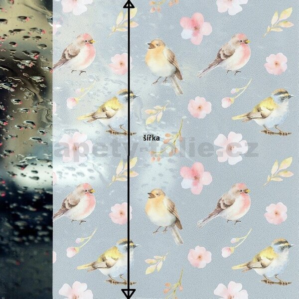 Statické tapety 45 cm x 15 m GEKKOFIX 14152 SPRING BIRDS