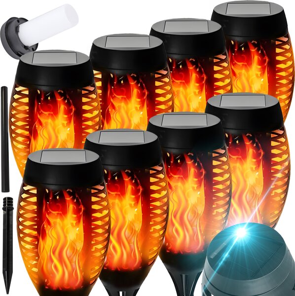 Solárne svetlá záhrada 8 kusov LED solárnych bateriek záhradné baterky s realistickým efektom plameňa IP65 solárne lampy pre vonkajšiu záhradu Retoo