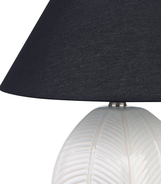 Stolná lampa krémová béžová keramický podstavec látkové tienidlo svietidlo na nočný stolík