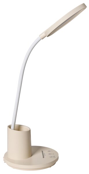 Stolná LED lampa svetlobéžová syntetický materiál 3 režimy teploty svetla so stmievačom dotyková nastaviteľná kancelária