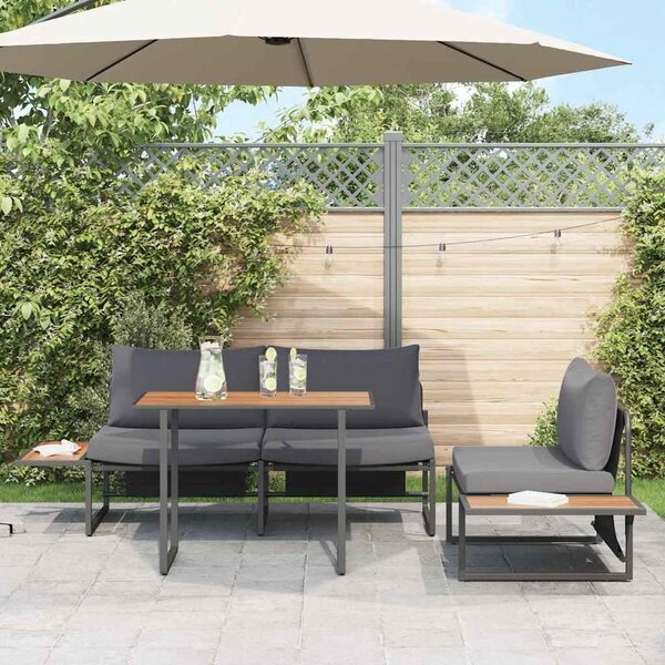 Maison Exclusive - Záhradný jedálenský set 3 pcs Antracit Oceľ