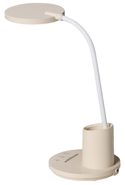 Stolná LED lampa svetlobéžová syntetický materiál 3 režimy teploty svetla so stmievačom dotyková nastaviteľná kancelária