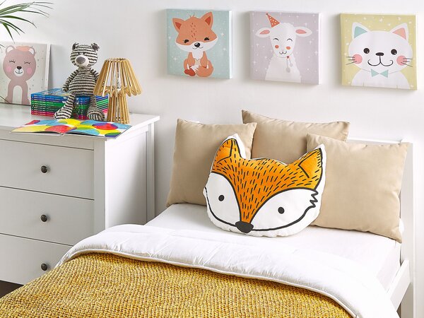 Sada 2 detských vankúšov v tvare líšky oranžová 50 x 40 cm mäkká výplň bavlnený poťah detská izba