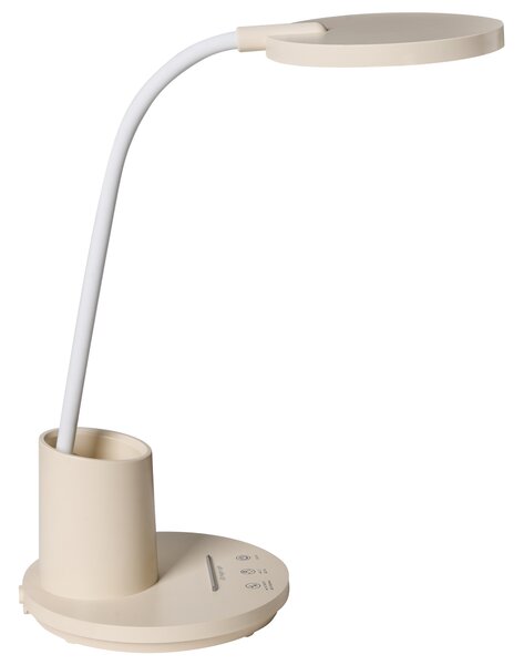 Stolná LED lampa svetlobéžová syntetický materiál 3 režimy teploty svetla so stmievačom dotyková nastaviteľná kancelária