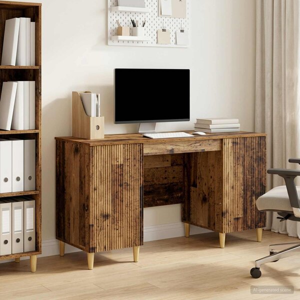 Maison Exclusive – písací stôl s policou z recyklovaného dreva 142,5 x 50 x 75 cm, drevotrieska